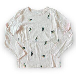 Crewcuts Size 6-7y Pale Pink Puffin Long Sleeve Tee
